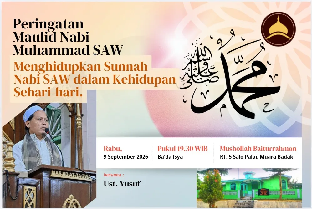 Peringatan Maulid Nabi Muhammad SAW di Mushollah Baiturrahman Salo Palai