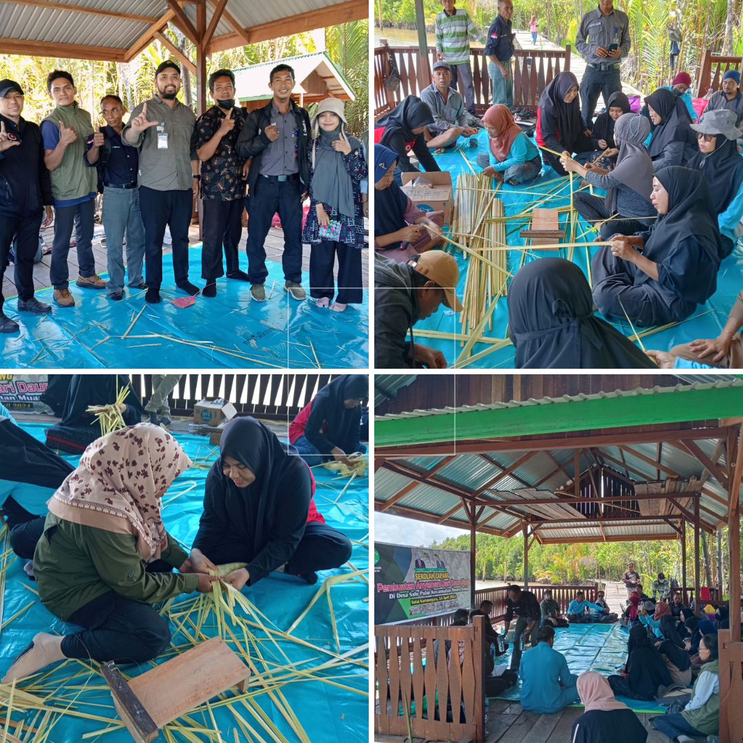 SEKOLAH LAPANG "Pembuatan Anyaman Dari Daun Nipah" Di Desa Salo Palai Kecamatan Muara Badak