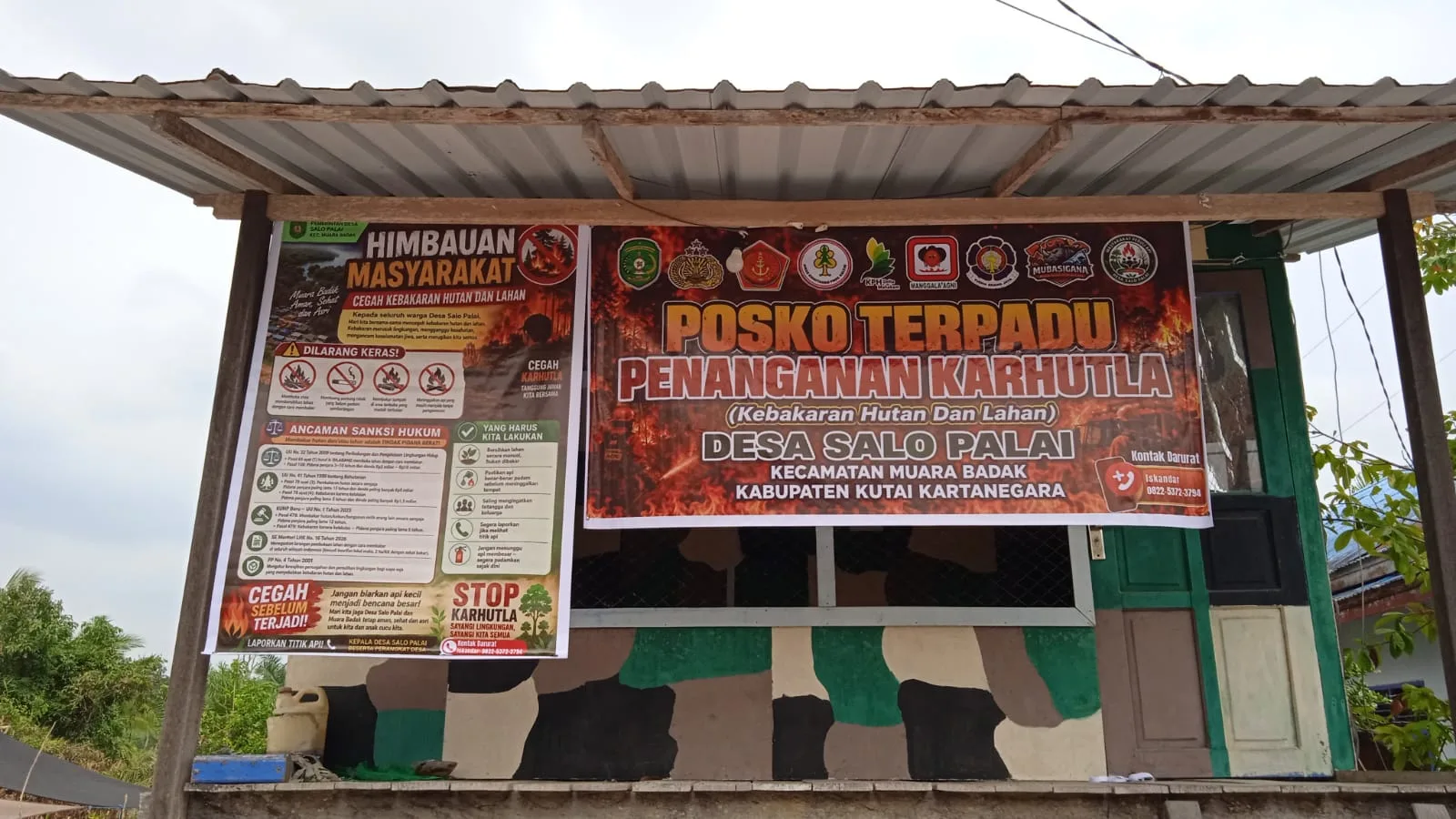 Cegah Karhutla, Pemdes Salo Palai Operasionalkan Posko Terpadu di Samping Kantor Desa